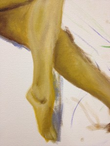 Brown and warm tones in legs, with sharp turns