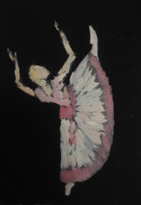 Quick impression of ballet dancer in flower skirt