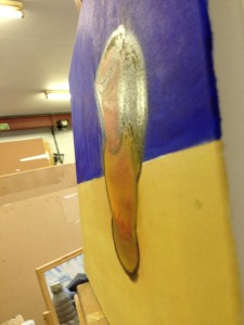 Sheen of wet oil paint