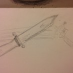 Bayonet in pencil