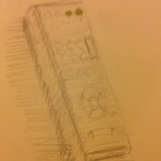Pencil sketch of a remote control