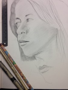 Pencil study of a face