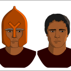 a double view of the same dark-haired person, one view with a helmet, and one without. Both views have an ideantical, slightly worried expression.