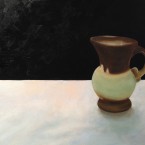 oil painting of jug on a tablecloth